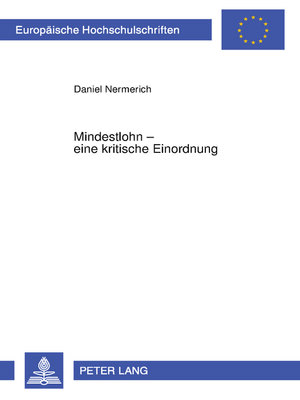cover image of Mindestlohn – eine kritische Einordnung